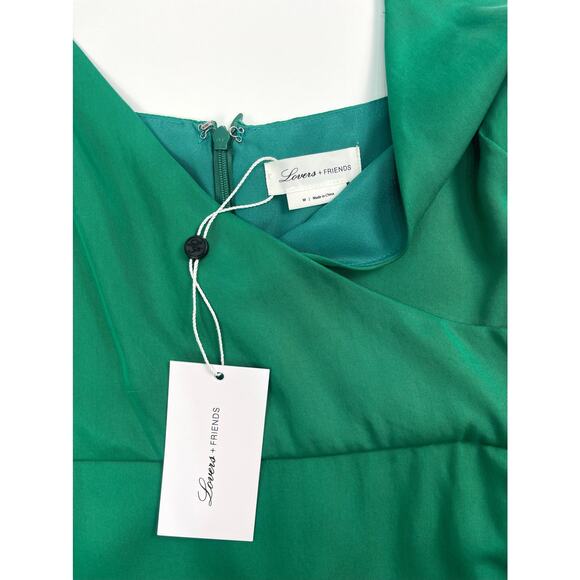 Lovers + Friends Green Faux-Wrap Midi Dress NWT Size M - Picture 5 of 9